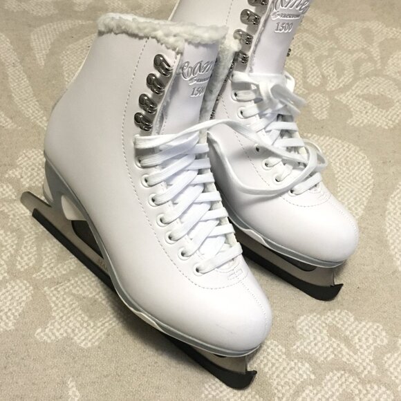 NIB Fleece-lined White Figure Senior Ice Skates - Picture 2 of 16